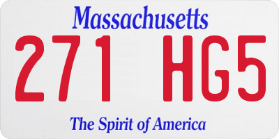 MA license plate 271HG5
