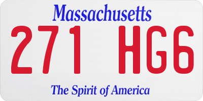 MA license plate 271HG6