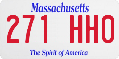 MA license plate 271HH0