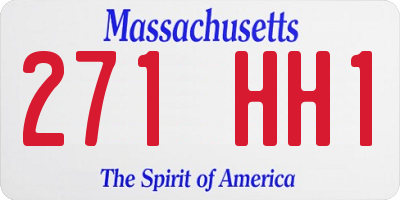 MA license plate 271HH1