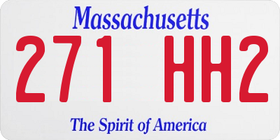 MA license plate 271HH2