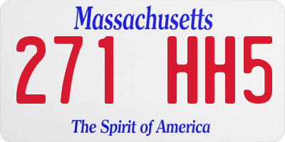 MA license plate 271HH5
