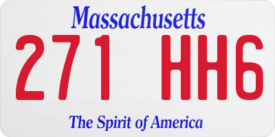 MA license plate 271HH6