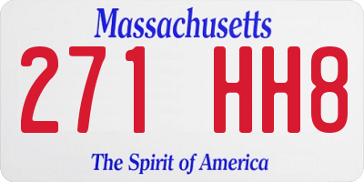MA license plate 271HH8