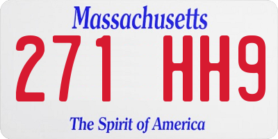 MA license plate 271HH9