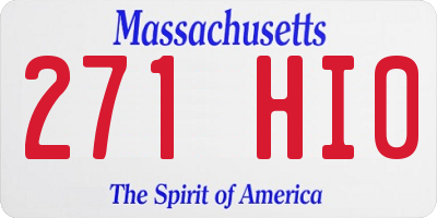 MA license plate 271HI0