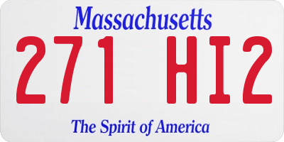 MA license plate 271HI2