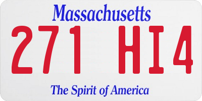 MA license plate 271HI4