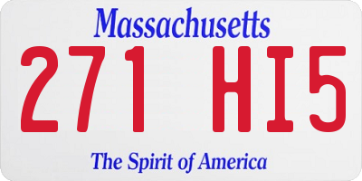 MA license plate 271HI5
