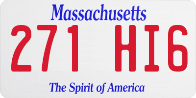 MA license plate 271HI6
