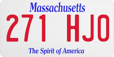 MA license plate 271HJ0
