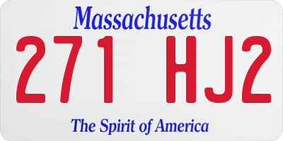 MA license plate 271HJ2