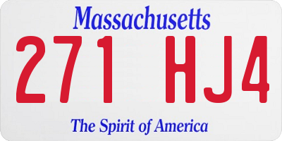 MA license plate 271HJ4
