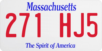 MA license plate 271HJ5