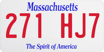 MA license plate 271HJ7