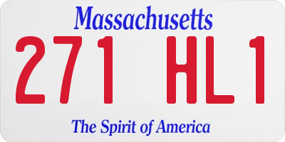 MA license plate 271HL1