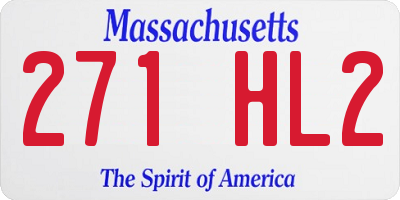 MA license plate 271HL2