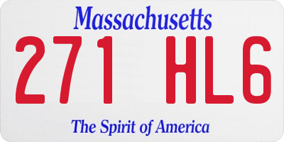 MA license plate 271HL6