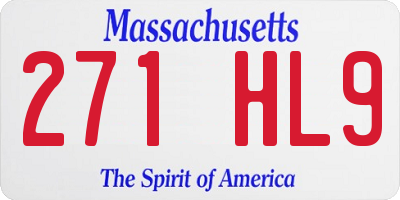 MA license plate 271HL9