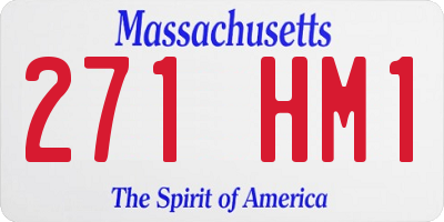 MA license plate 271HM1