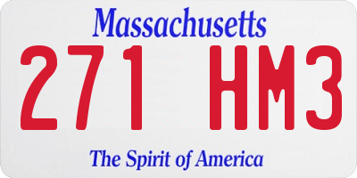 MA license plate 271HM3