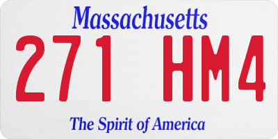 MA license plate 271HM4