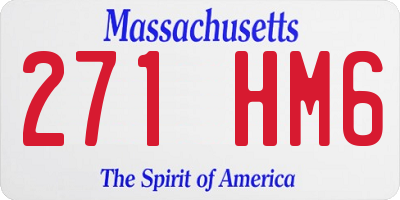 MA license plate 271HM6