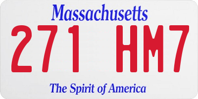 MA license plate 271HM7