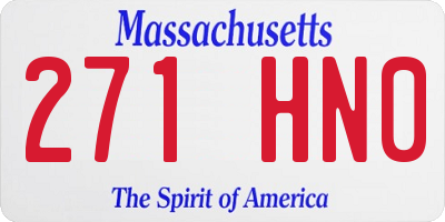 MA license plate 271HN0