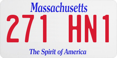 MA license plate 271HN1