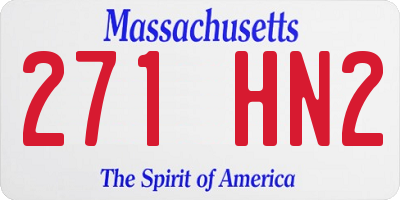 MA license plate 271HN2