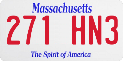 MA license plate 271HN3