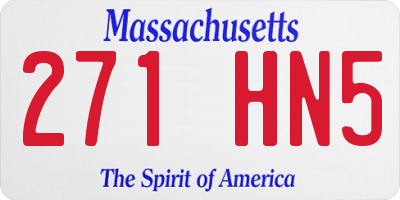 MA license plate 271HN5