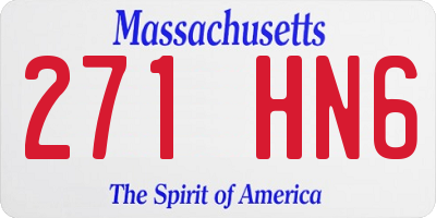 MA license plate 271HN6