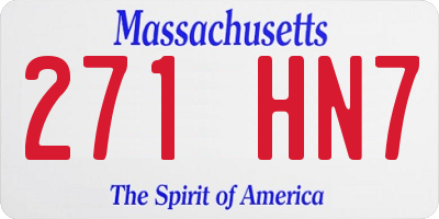 MA license plate 271HN7
