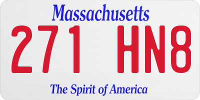 MA license plate 271HN8