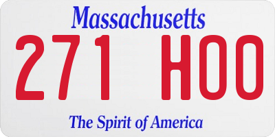 MA license plate 271HO0