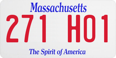 MA license plate 271HO1