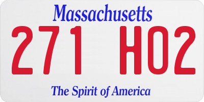MA license plate 271HO2