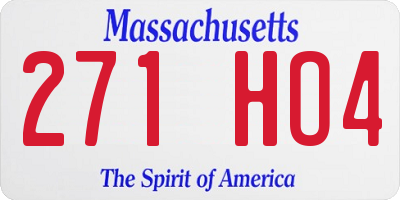 MA license plate 271HO4