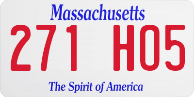 MA license plate 271HO5