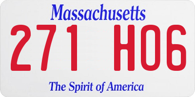 MA license plate 271HO6