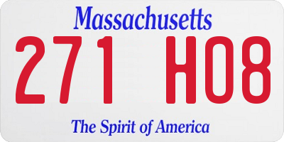 MA license plate 271HO8