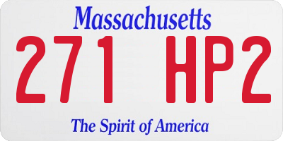 MA license plate 271HP2