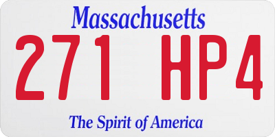 MA license plate 271HP4