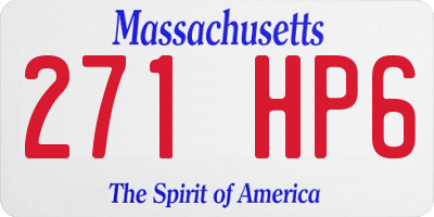 MA license plate 271HP6