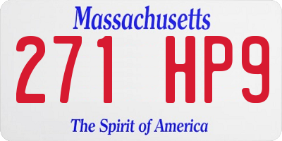 MA license plate 271HP9