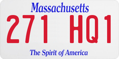 MA license plate 271HQ1