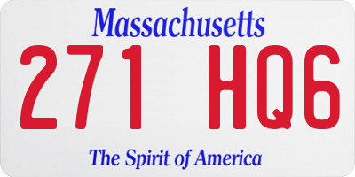 MA license plate 271HQ6
