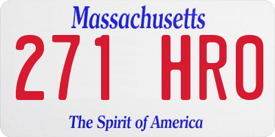 MA license plate 271HR0
